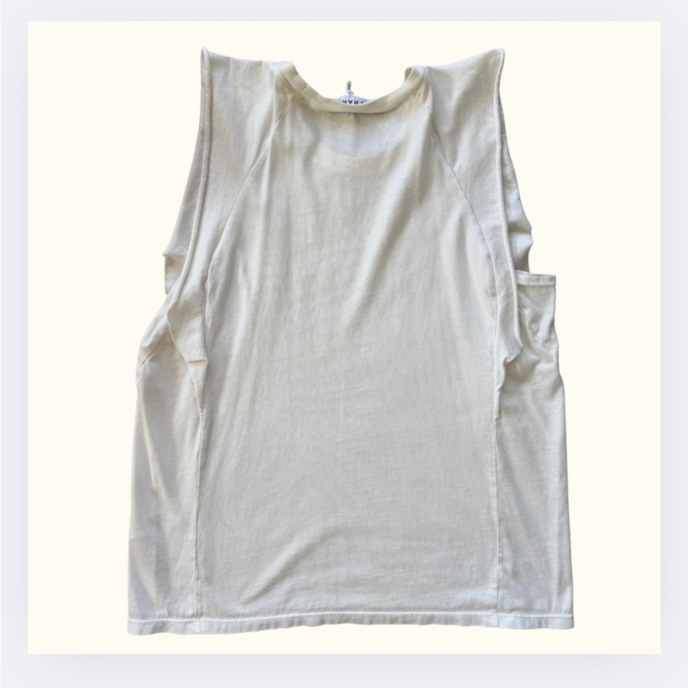 Frame Denim White Ruffle Muscle Tee | Size Medium - Picture 5 of 6